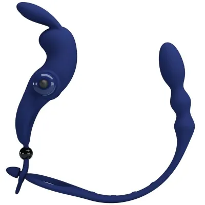 Ayad Rabbit Vibrator Ring with Plug, Blue – Pretty Love