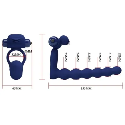 Ajmal Vibrating Ring with Plug, Blue – Pretty Love