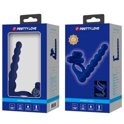 Ajmal Vibrating Ring with Plug, Blue – Pretty Love