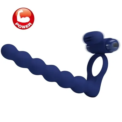 Ajmal Vibrating Ring with Plug, Blue – Pretty Love