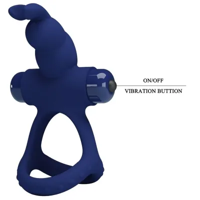 Luchito Double Vibrating Ring Rabbit Blue – Pretty Love