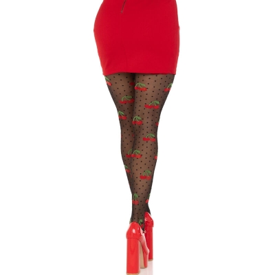 Schwarze Kirschmutzfänge Strümpfe | Leg Avenue