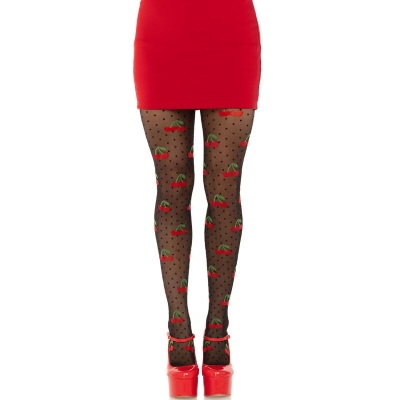 Schwarze Kirschmutzfänge Strümpfe | Leg Avenue