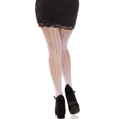 Stockings with Heart & Bow Openings White – Leg Avenue