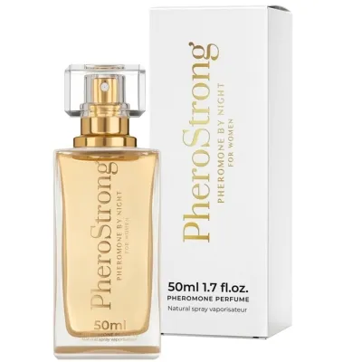 Parfümflasche "PheroStrong" mit Verpackung, 50 ml, goldener Schriftzug, für Frauen.