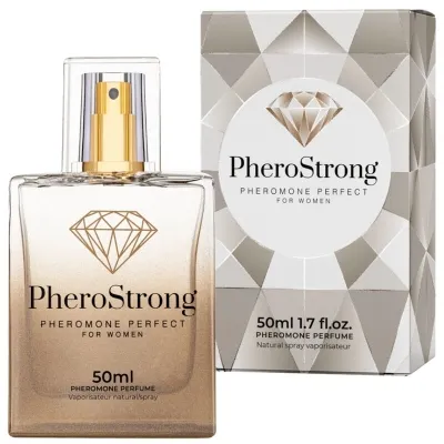 Parfümflasche und Verpackung von PheroStrong, 50 ml, mit Diamant-Design, für Frauen.