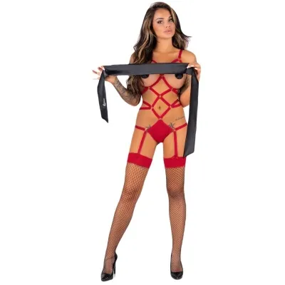 Thiara Set Body + Stockings Red S/M – Livco Corsetti Fashion