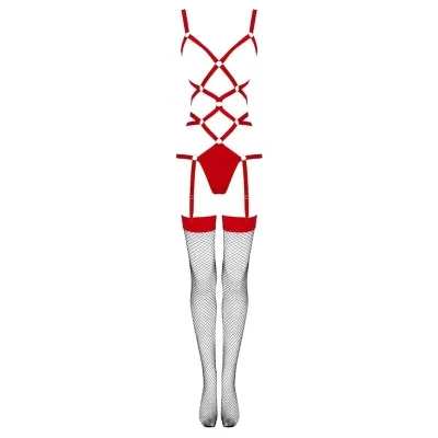 Thiara Set Body + Stockings Red S/M – Livco Corsetti Fashion