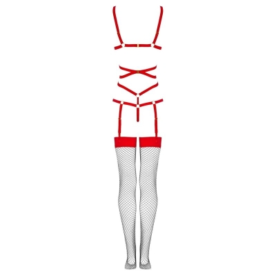 Thiara Lc 20213 Set Body + Strümpfe Rot S/M | Livco Corsetti Fashion