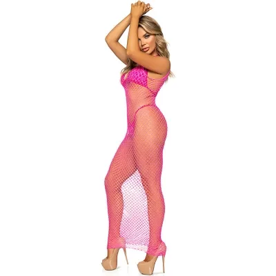 Langes Netzkleid Pink Os – Leg Avenue