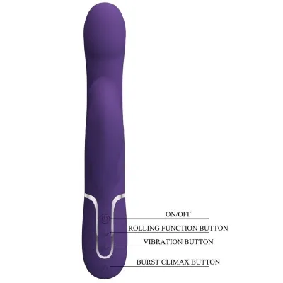 Zalin Rabbit Vibrator Beads 4 In 1 Purple | Pretty Love