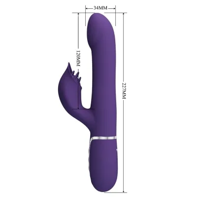 Zalin Rabbit Vibrator Beads 4 In 1 Purple | Pretty Love