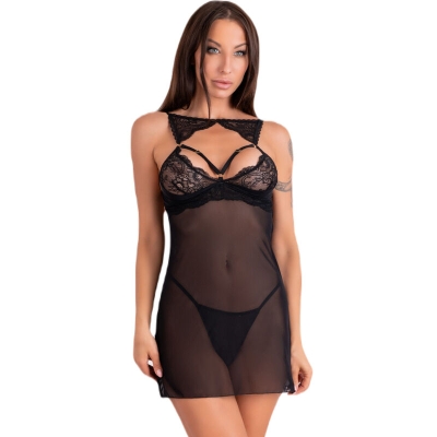 Krolina Lc 90734 Chemise + Tanga Schwarz S/M | Livco Corsetti Fashion