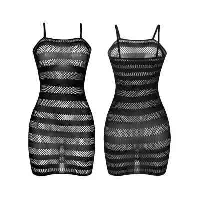 Mesh Bodystocking with Black Stripes – Subblime