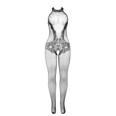 Bodystocking Aus Netz + Spitze Mit Ausschnitt Schwarz – Subblime