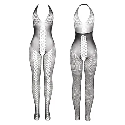 Bodystocking Mit Offenem Rücken Und Kreuzdetails Schwarz – Subblime