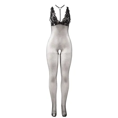 Black Transparent Mesh Bodystocking with Crotchless Bottoms – Subblime