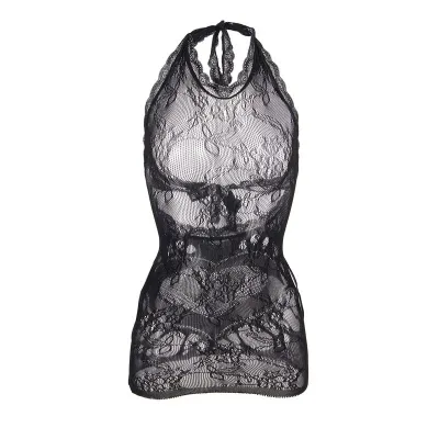 Kurzes Netzkleid Mit Rücken Und Herzdetail Schwarz – Subblime