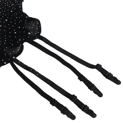 Black Mesh Bodystocking with Gloves and Diamonds – Subblime
