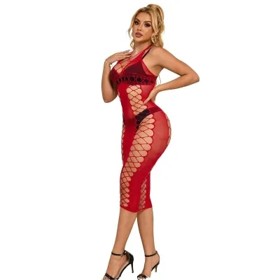 Long Red Mesh Dress – Subblime