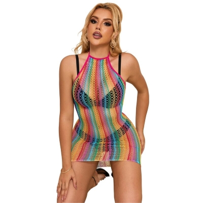 SUBBLIME - 952341 REGENBOGEN-NETZ-BODYSTOCKING EINE GRÖSSE