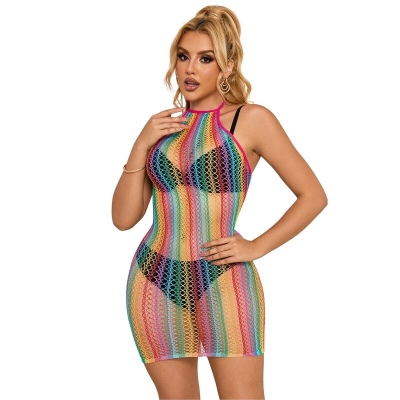 SUBBLIME - 952341 REGENBOGEN-NETZ-BODYSTOCKING EINE GRÖSSE