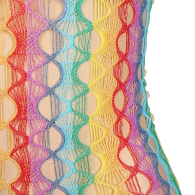 SUBBLIME - 952365 RAINBOW NETZ-BODYSTOCKING MIT FREIEN SCHULTERN EINE GRÖSSE