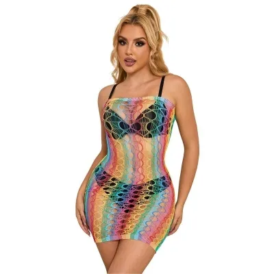 Rainbow Netz-Bodystocking Mit Freien Schultern – Subblime