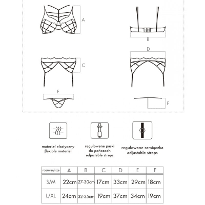 Soledad Lc 20217 BH + Höschen + Strumpfgürtel S/M | Livco Corsetti Fashion
