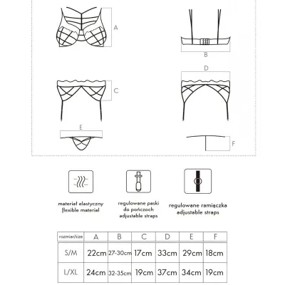 Soledad Bh + Slip + Strumpfgürtel L/Xl – Livco Corsetti Fashion