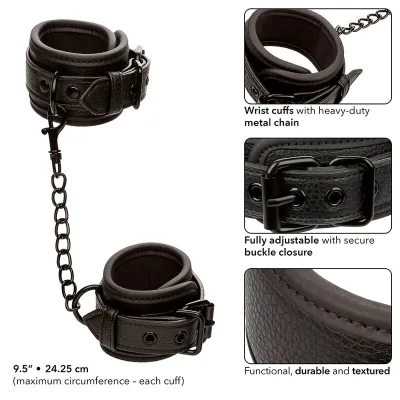 Nocturnal Leder Handgelenk Manschetten Schwarz – Calex