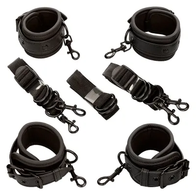 Nocturnal Bettfesseln Leder Verstellbar Schwarz – Calex