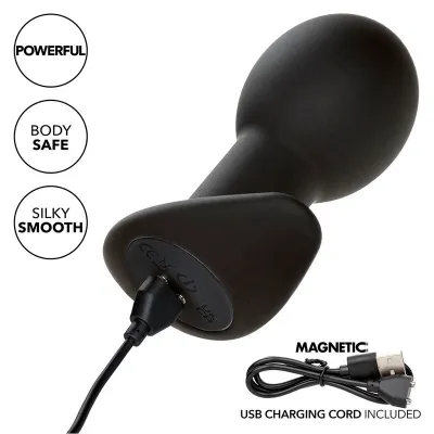 Rock Bottom Anal Plug 10 Modes Silicone Black – Calex