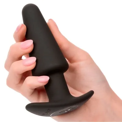 Rock Bottom Tapered Anal Plug 10 Modes Silicone Black – Calex