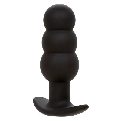 Rock Bottom Anal Plug with Beads, 10 Modes, Silicone, Black – Calex