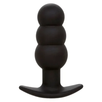 Rock Bottom Anal Plug with Beads, 10 Modes, Silicone, Black – Calex