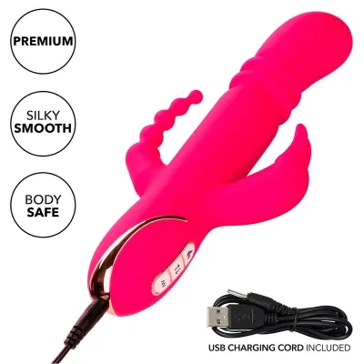 Jack Fantasy Triple Heated Vibrator Rabbit Pink | Calex
