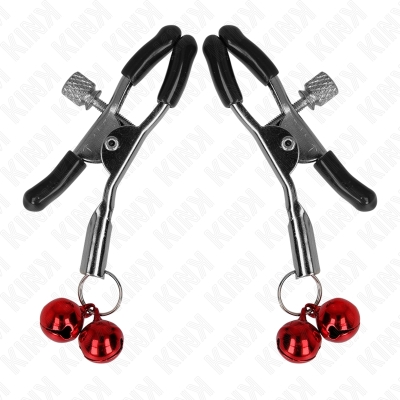 KINK - DOPPELTE GLOCKEN-NIPPELKLAMMERE ROT 6 CM