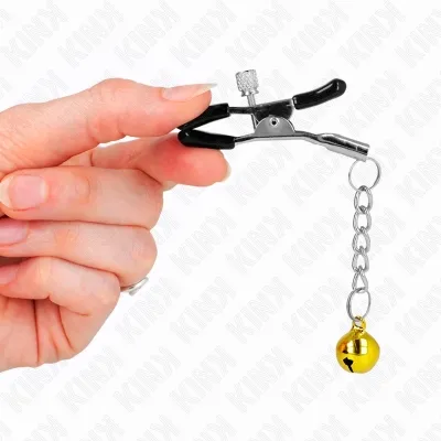 Goldene Jingle Bell Anhänger-Nippelklammern 6cm – Kink