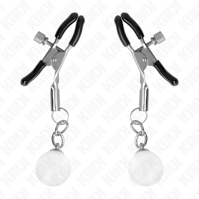 KINK - GLASPERLEN-NIPPELKLAMMERN SILBER 6 CM