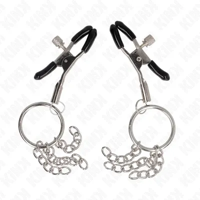 O-Ring Nippelklemme Und Kleine Kette Silber 6cm – Kink