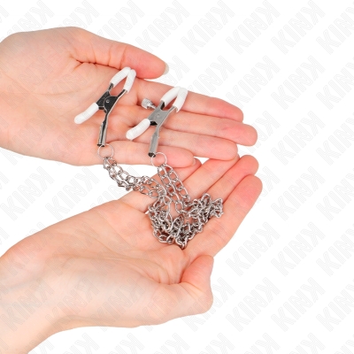 KINK - NIPPELKLEMMEN MIT 2 DÃNNEN KETTEN SILBER 20/23 CM