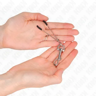 Haken-Nippelklammern Silber 7cm – Kink