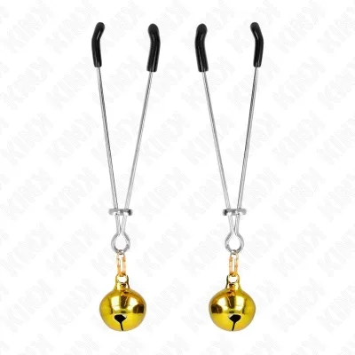 Bell-shaped nipple clamps, gold, 7cm – Kink