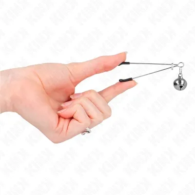 Bell-shaped nipple clamps, silver, 7cm – Kink