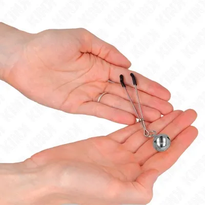 Bell-shaped nipple clamps, silver, 7cm – Kink