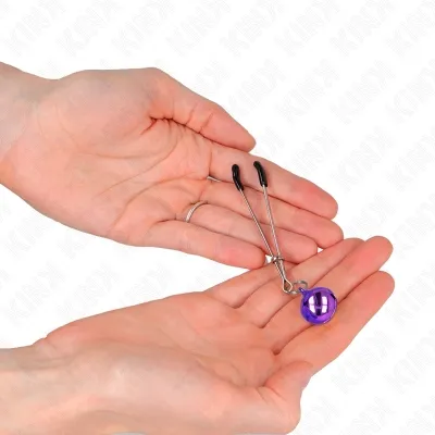 Bell-shaped nipple clamps, purple, 7cm – Kink