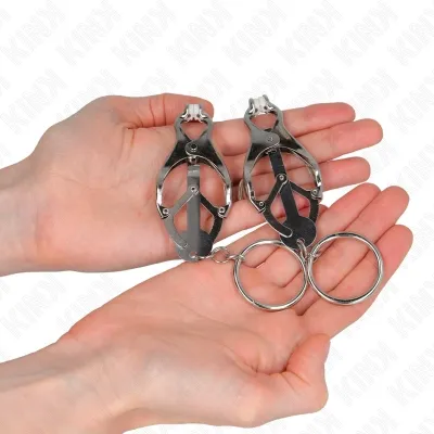 O-Ring Japanese Cloverleaf Nipple Clamps Silver – Kink