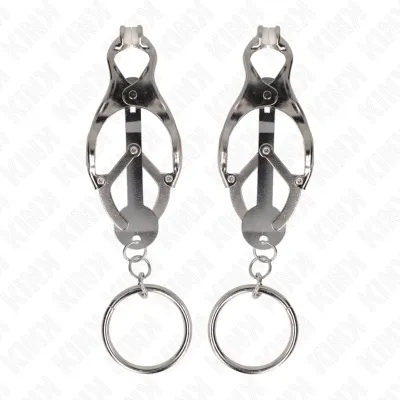 O-Ring Japanese Cloverleaf Nipple Clamps Silver – Kink