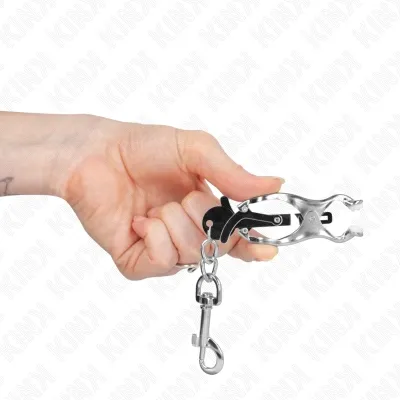 Japanische Kleeblatt-Nippelklammern Mit Haken Silber – Kink